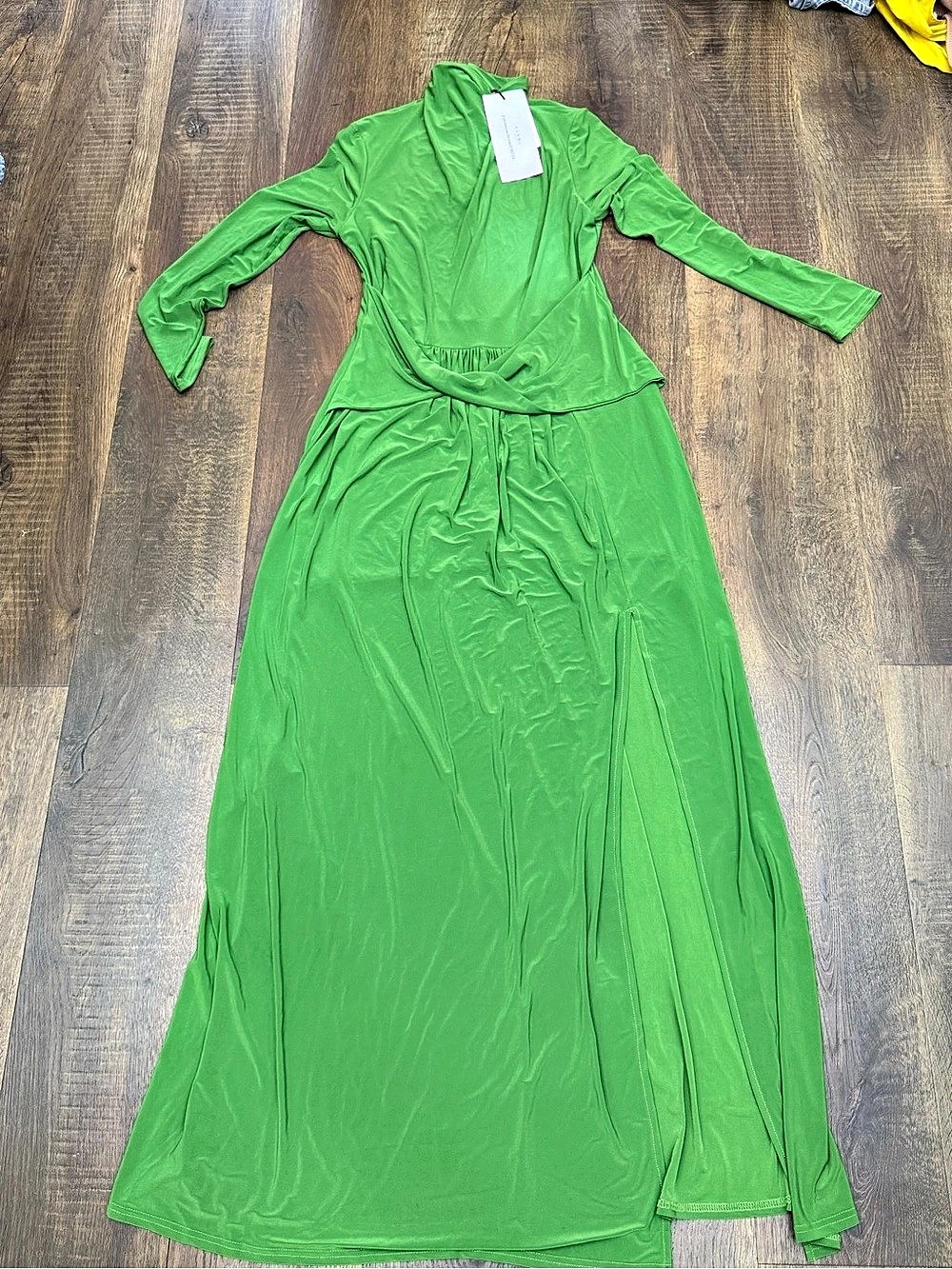 Club London Twisted Maxi Dress in Green UK 16 NWT